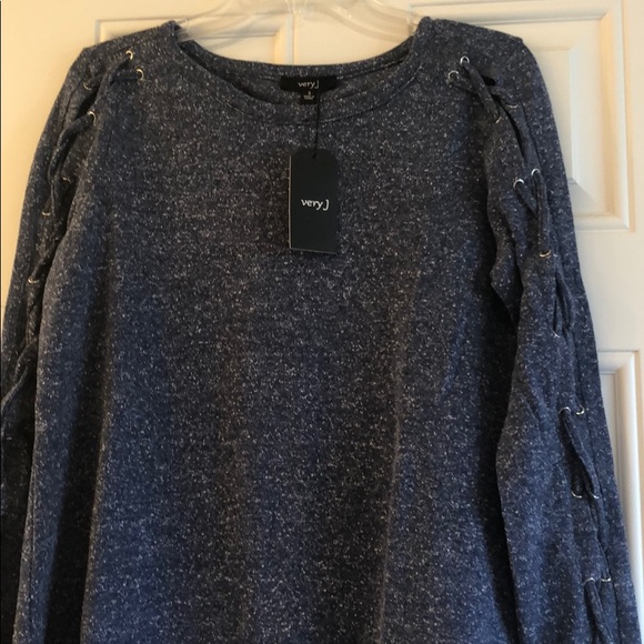 🍁New Lace Up Long Sleeve Top Sz S - Picture 2 of 6